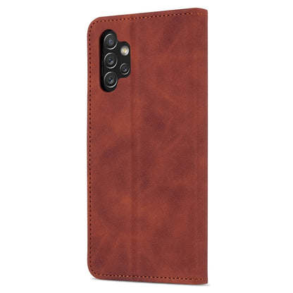 For Samsung Galaxy A13 4G AZNS Skin Feel Calf Texture Horizontal Flip Leather Phone Case(Brown)