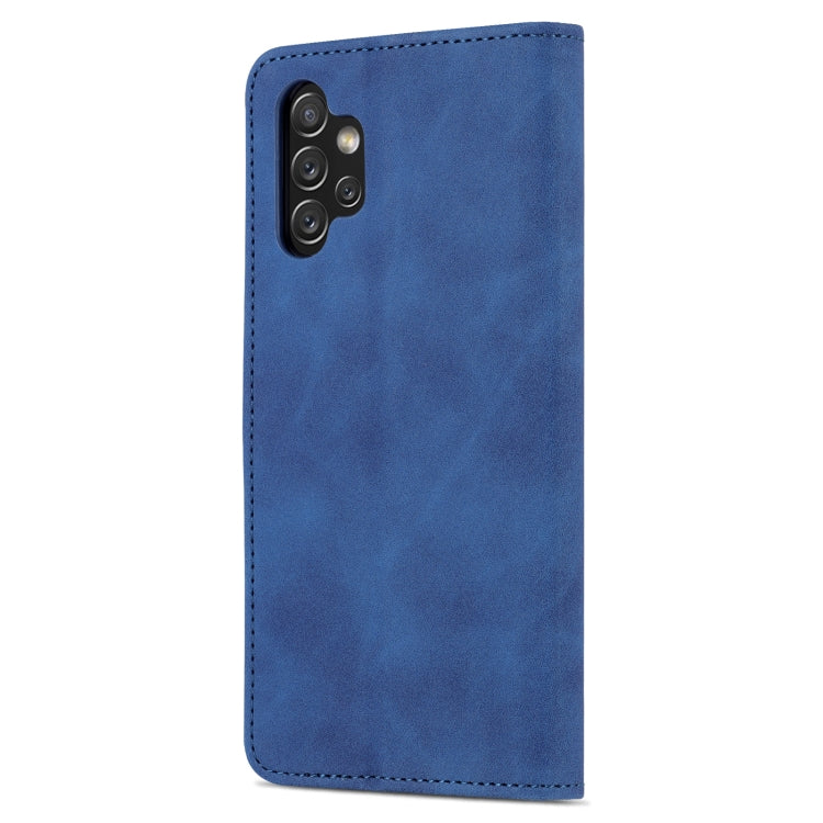 For Samsung Galaxy A13 4G AZNS Skin Feel Calf Texture Horizontal Flip Leather Phone Case(Blue)