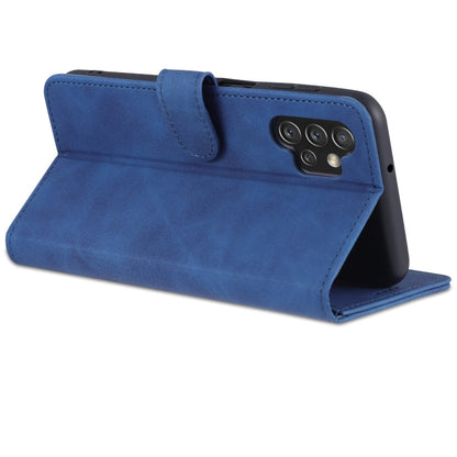 For Samsung Galaxy A13 4G AZNS Skin Feel Calf Texture Horizontal Flip Leather Phone Case(Blue)