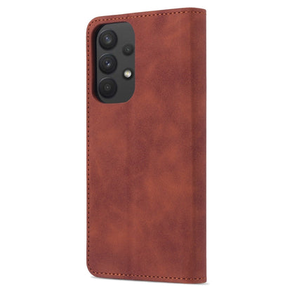 For Samsung Galaxy A53 5G AZNS Skin Feel Calf Texture Horizontal Flip Leather Phone Case(Brown)