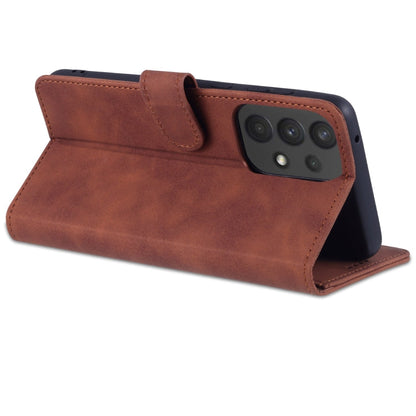 For Samsung Galaxy A53 5G AZNS Skin Feel Calf Texture Horizontal Flip Leather Phone Case(Brown)