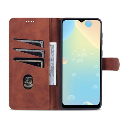 For Samsung Galaxy A53 5G AZNS Skin Feel Calf Texture Horizontal Flip Leather Phone Case(Brown)