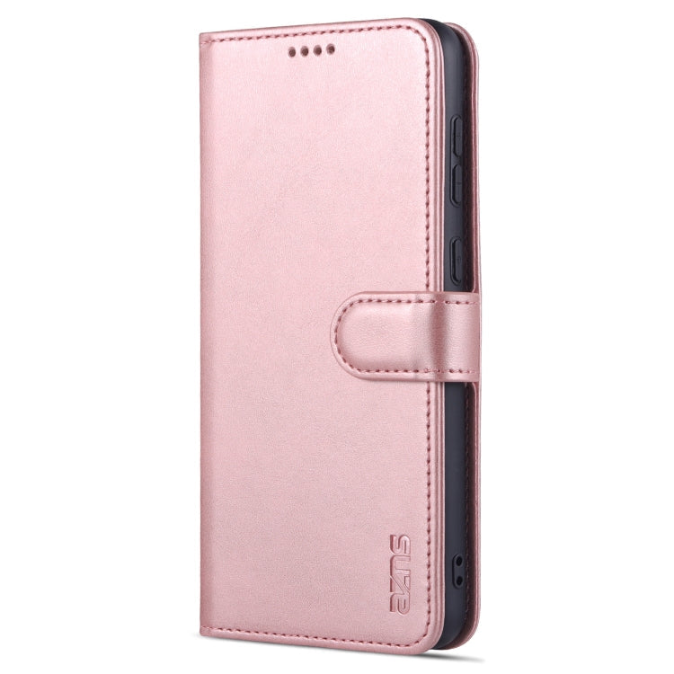 Pour Samsung Galaxy A53 5G AZNS Étui de téléphone en cuir à rabat horizontal texture veau (Or Rose)