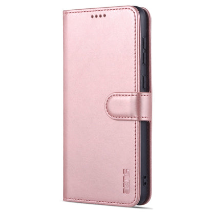 Pour Samsung Galaxy A53 5G AZNS Étui de téléphone en cuir à rabat horizontal texture veau (Or Rose)