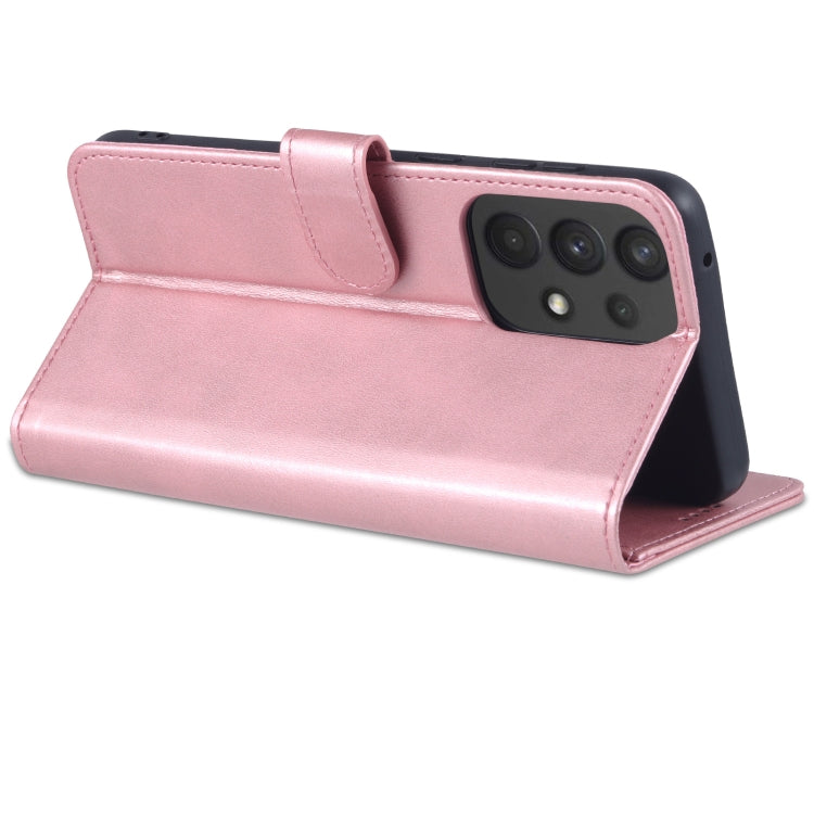 Pour Samsung Galaxy A53 5G AZNS Étui de téléphone en cuir à rabat horizontal texture veau (Or Rose)