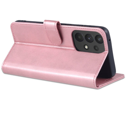 Pour Samsung Galaxy A53 5G AZNS Étui de téléphone en cuir à rabat horizontal texture veau (Or Rose)