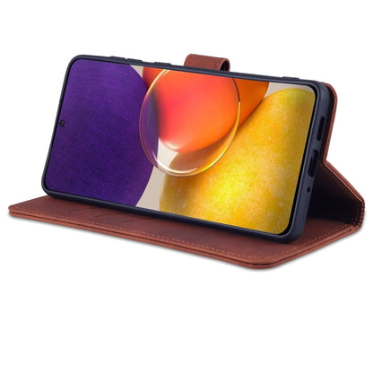 For Samsung Galaxy A73 5G AZNS Skin Feel Calf Texture Horizontal Flip Leather Phone Case(Brown)