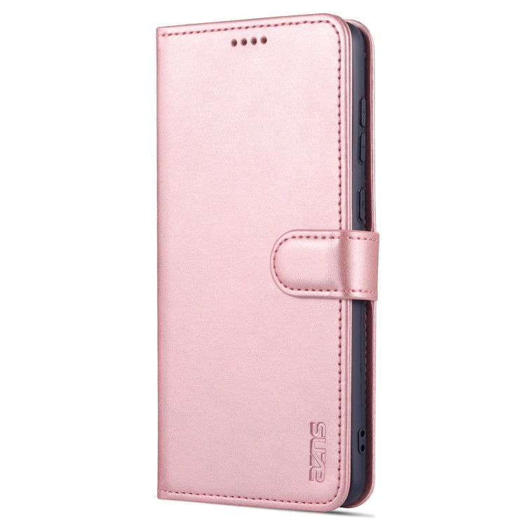 For Samsung Galaxy A73 5G AZNS Skin Feel Calf Texture Horizontal Flip Leather Phone Case(Rose Gold)