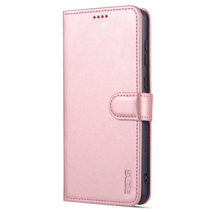 For Samsung Galaxy A73 5G AZNS Skin Feel Calf Texture Horizontal Flip Leather Phone Case(Rose Gold)