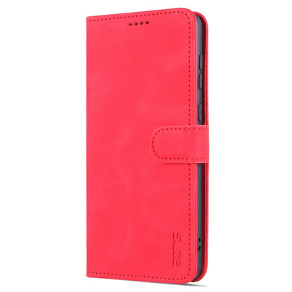 Pour Samsung Galaxy A73 5G AZNS Étui de téléphone en cuir à rabat horizontal avec texture de veau, toucher doux (Rouge)