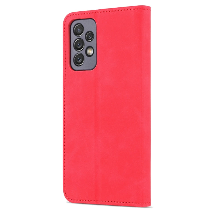 Pour Samsung Galaxy A73 5G AZNS Étui de téléphone en cuir à rabat horizontal avec texture de veau, toucher doux (Rouge)