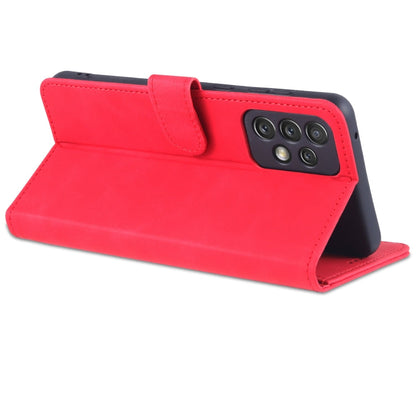 Pour Samsung Galaxy A73 5G AZNS Étui de téléphone en cuir à rabat horizontal avec texture de veau, toucher doux (Rouge)