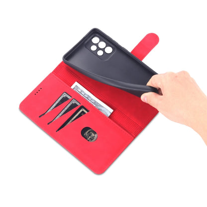 Pour Samsung Galaxy A73 5G AZNS Étui de téléphone en cuir à rabat horizontal avec texture de veau, toucher doux (Rouge)