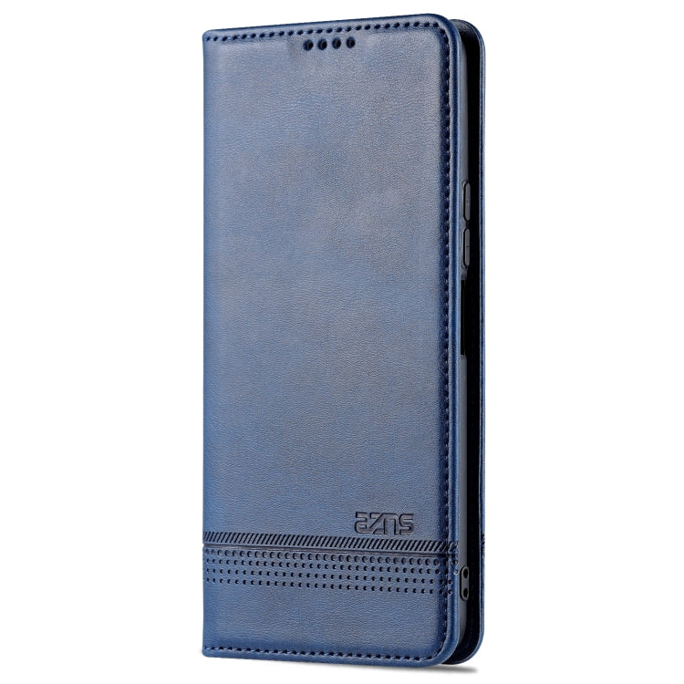 For vivo Y76s / Y74s AZNS Magnetic Calf Texture Leather Phone Case(Dark Blue)