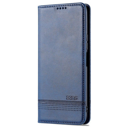 For vivo Y76s / Y74s AZNS Magnetic Calf Texture Leather Phone Case(Dark Blue)