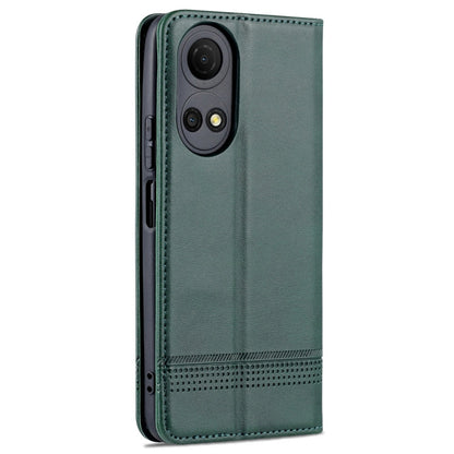For Honor Play 30 Plus AZNS Magnetic Calf Texture Leather Phone Case(Dark Green)