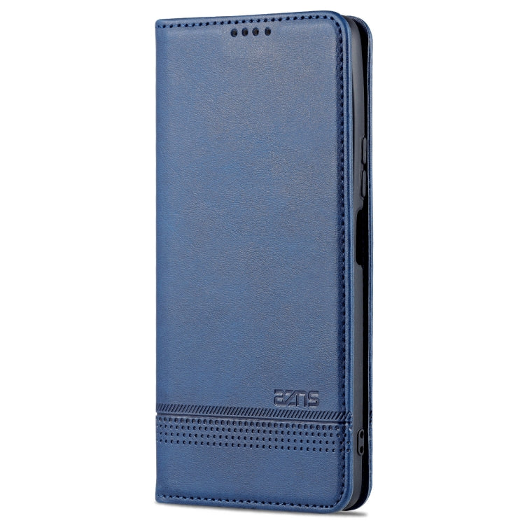For Honor Play 30 Plus AZNS Magnetic Calf Texture Leather Phone Case(Dark Blue)