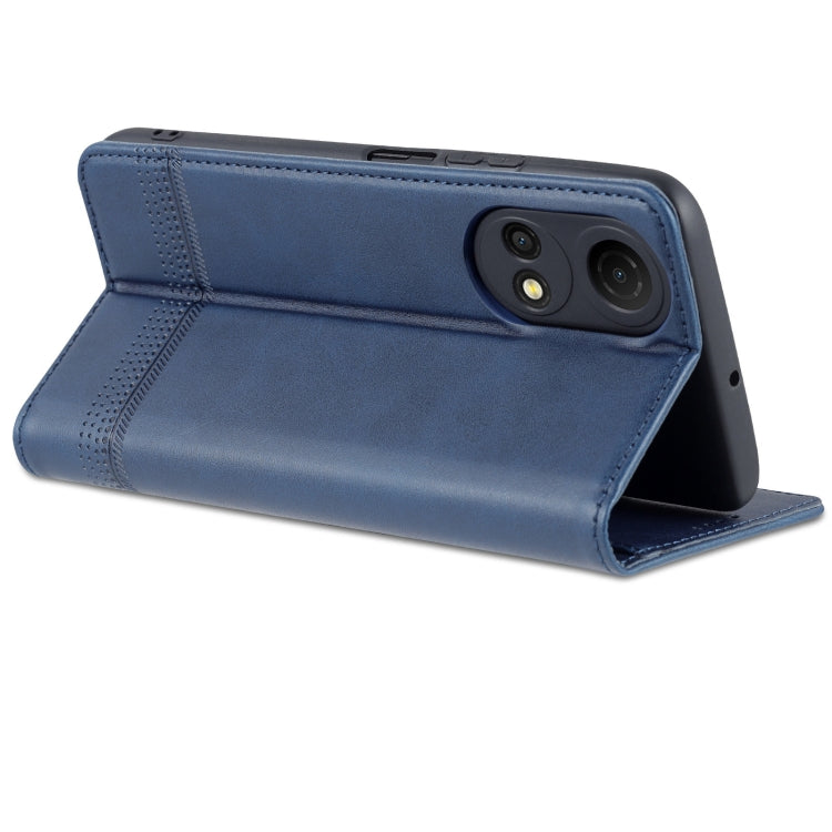 For Honor Play 30 Plus AZNS Magnetic Calf Texture Leather Phone Case(Dark Blue)