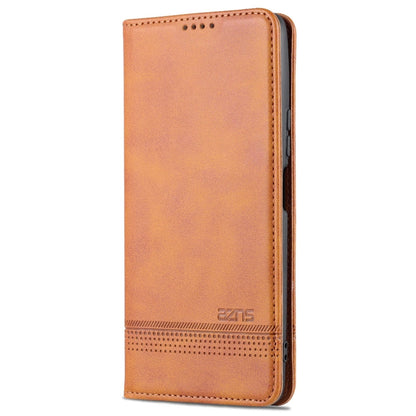 For Honor Play 30 Plus AZNS Magnetic Calf Texture Leather Phone Case(Light Brown)