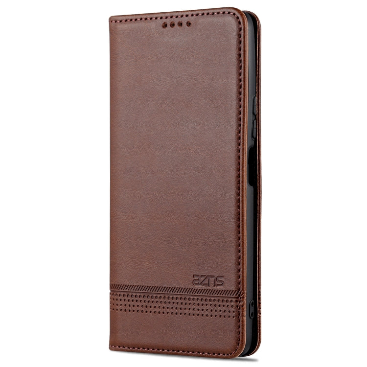For Honor Play 30 Plus AZNS Magnetic Calf Texture Leather Phone Case(Dark Brown)