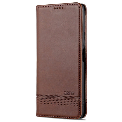 For Honor Play 30 Plus AZNS Magnetic Calf Texture Leather Phone Case(Dark Brown)