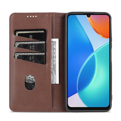For Honor Play 30 Plus AZNS Magnetic Calf Texture Leather Phone Case(Dark Brown)