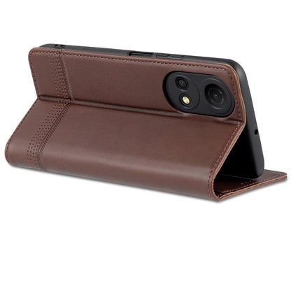 For Honor Play 30 Plus AZNS Magnetic Calf Texture Leather Phone Case(Dark Brown)