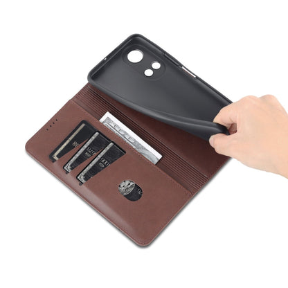 For Honor Play 30 Plus AZNS Magnetic Calf Texture Leather Phone Case(Dark Brown)