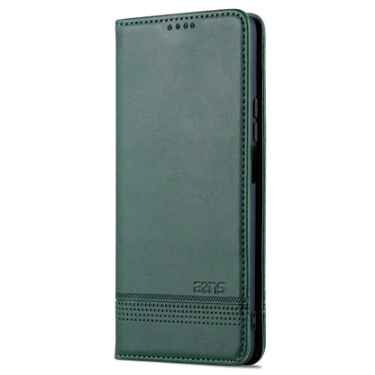 For Honor X30 AZNS Magnetic Calf Texture Leather Phone Case(Dark Green)