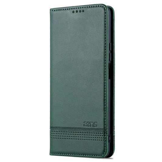 For Honor X30 AZNS Magnetic Calf Texture Leather Phone Case(Dark Green)