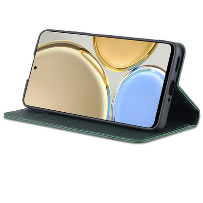 For Honor X30 AZNS Magnetic Calf Texture Leather Phone Case(Dark Green)