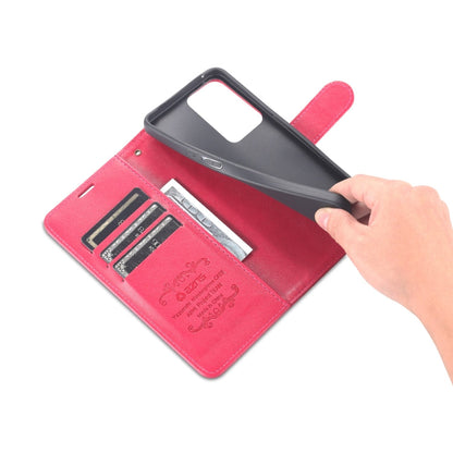 For OPPO Reno7 Pro 5G AZNS Sheepskin Texture Flip Leather Phone Case(Red)