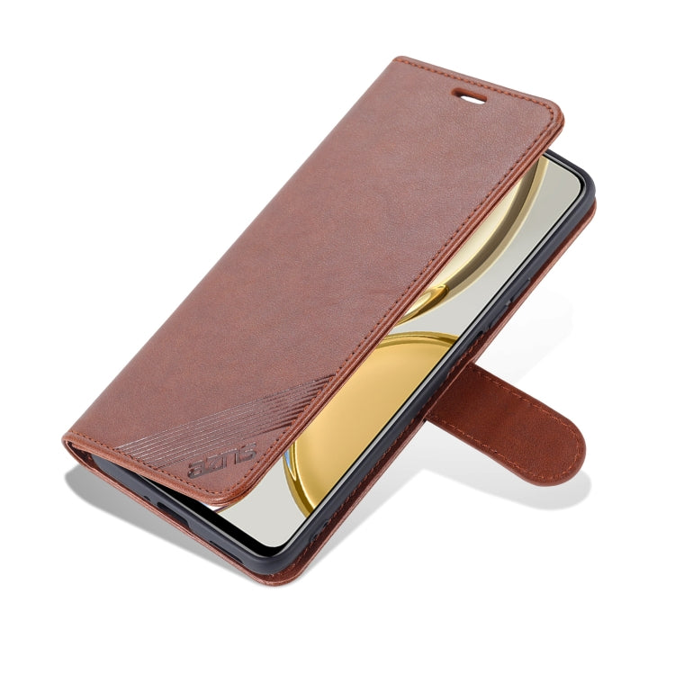 For Honor X30 AZNS Sheepskin Texture Flip Leather Phone Case(Brown)