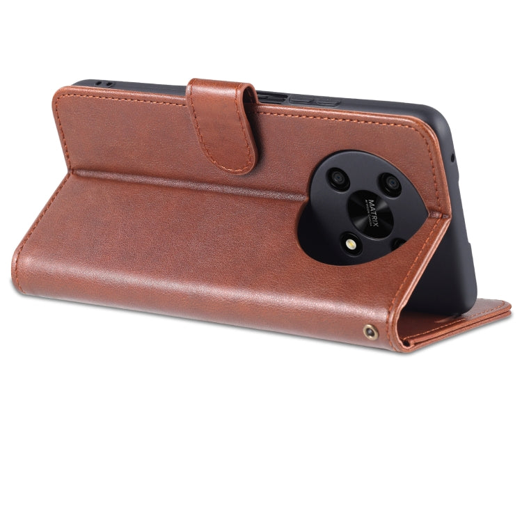 For Honor X30 AZNS Sheepskin Texture Flip Leather Phone Case(Brown)