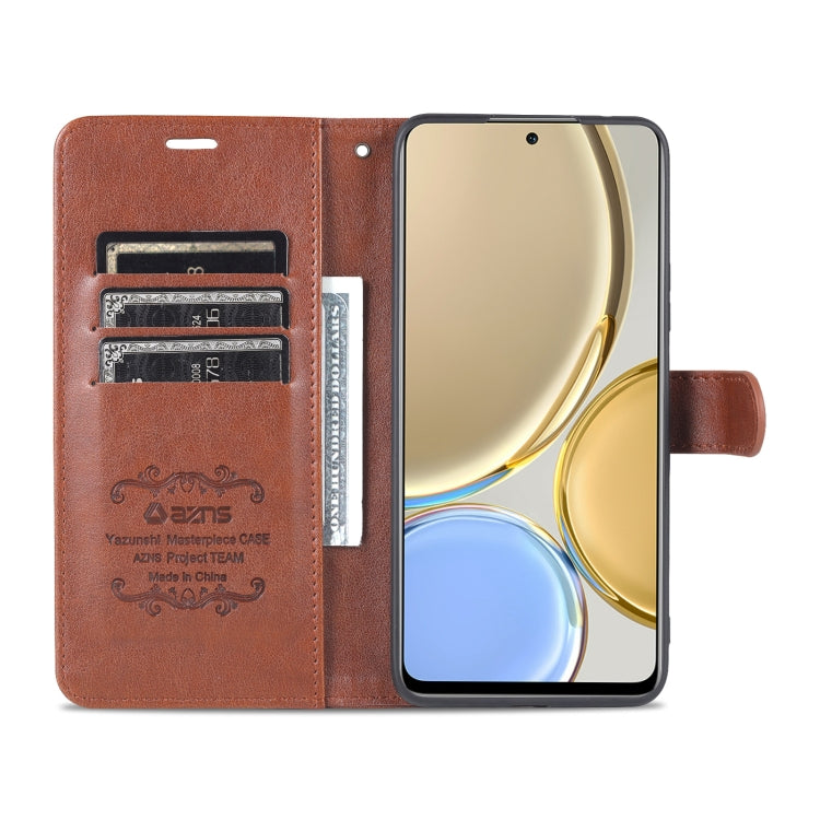 For Honor X30 AZNS Sheepskin Texture Flip Leather Phone Case(Brown)