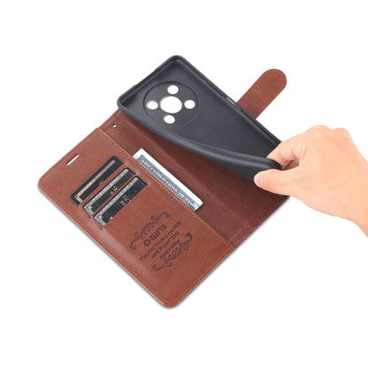 For Honor X30 AZNS Sheepskin Texture Flip Leather Phone Case(Brown)