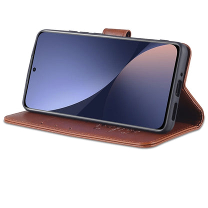 Pour Xiaomi 12 5G Étui de téléphone en cuir à rabat texture peau de mouton AZNS (marron)