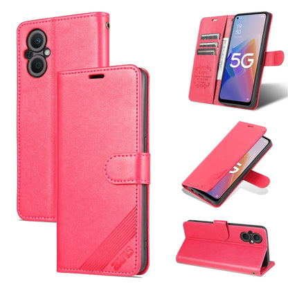 For OnePlus Nord N20 5G AZNS Sheepskin Texture Flip Leather Phone Case(Red)