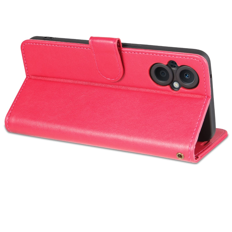 For OnePlus Nord N20 5G AZNS Sheepskin Texture Flip Leather Phone Case(Red)