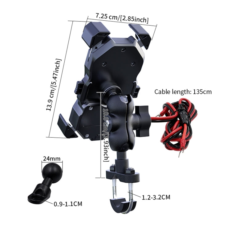 WUPP CS-1288A1 Support de téléphone portable rétractable à un bouton avec chargement sans fil + chargement filaire (noir)