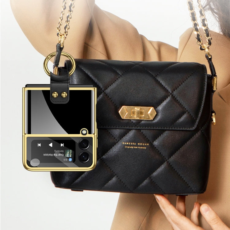 For Samsung Galaxy Z Flip3 5G GKK Integrated Solid Color Plating Phone Case with Ring Holder(Emerald Green)