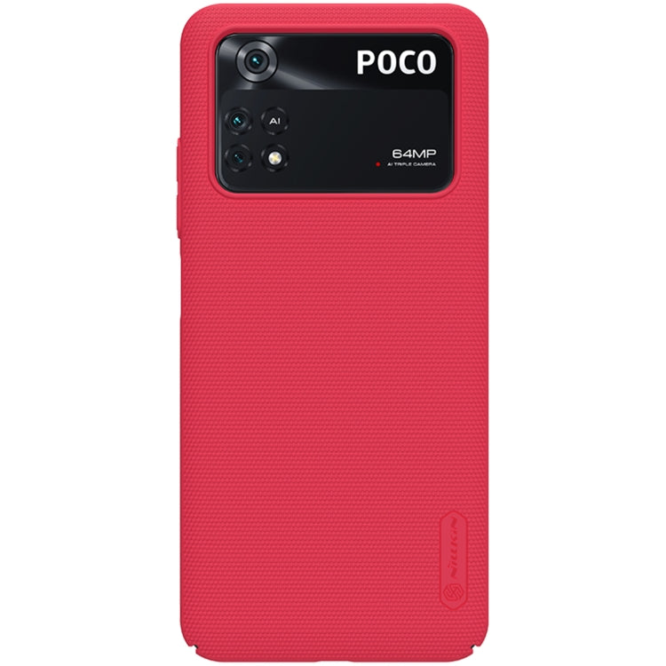 For Xiaomi Poco M4 Pro NILLKIN Frosted PC Phone Case(Red)