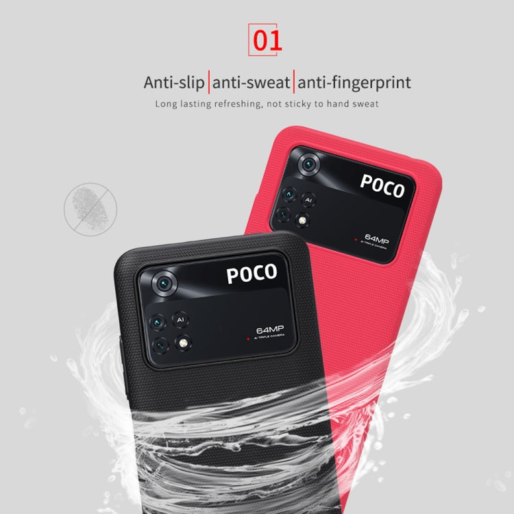 For Xiaomi Poco M4 Pro NILLKIN Frosted PC Phone Case(Red)