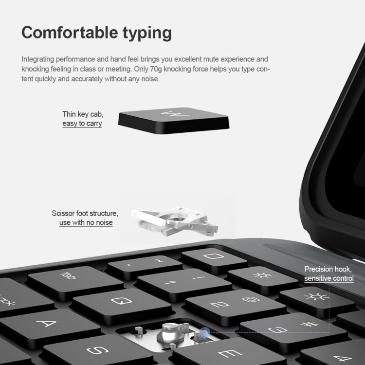 Pour iPad Air 10.9 2020 / Air 4 / Air 5 / Pro 11 2020 / 2021 / 2022 Étui intelligent pour tablette avec clavier tactile Bluetooth NILLKIN (noir)