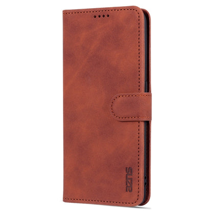 For OPPO Reno7 Global AZNS Skin Feel Calf Texture Flip Leather Phone Case(Brown)
