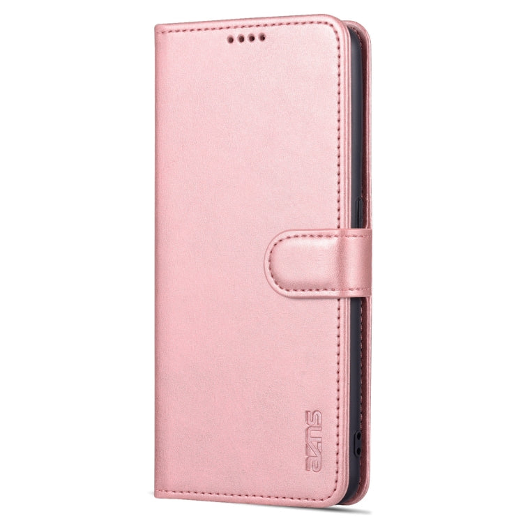 For OPPO Reno7 Global AZNS Skin Feel Calf Texture Flip Leather Phone Case(Rose Gold)