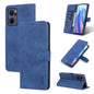 Pour OPPO Reno7 SE 5G AZNS Étui de téléphone en cuir à rabat texturé veau sensation peau (Bleu)