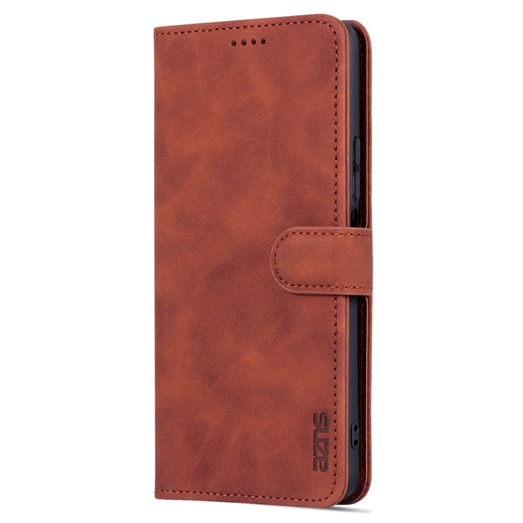 For Xiaomi Redmi K50 / K50 Pro AZNS Skin Feel Calf Texture Flip Leather Phone Case(Brown)