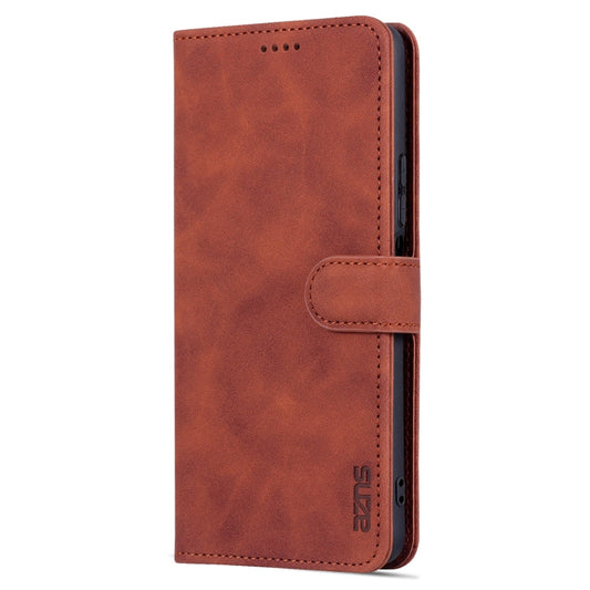 Pour Xiaomi Redmi K50 / K50 Pro AZNS Étui portefeuille en cuir grainé avec texture de veau (marron)