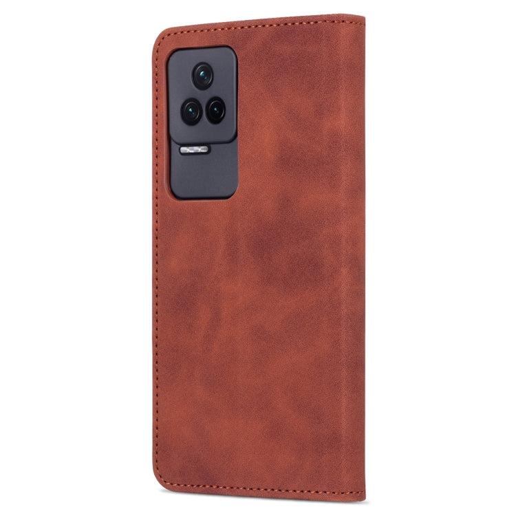 For Xiaomi Redmi K50 / K50 Pro AZNS Skin Feel Calf Texture Flip Leather Phone Case(Brown)